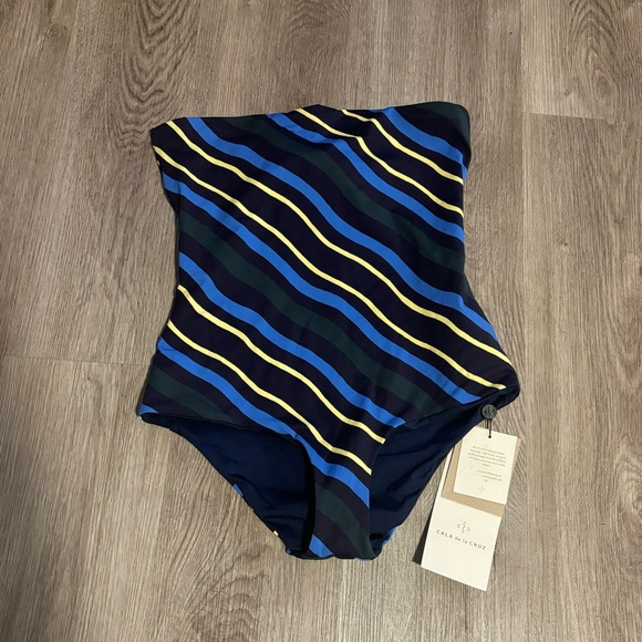 Anthropologie x Cala de La Cruz Alison One-Piece Strapless Swimsuit - Picture 5 of 13